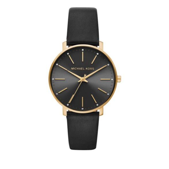 Michael Kors Pyper Black Dial Black Leather Strap Watch For Women - MK2747 Buy Now By Michael Kors