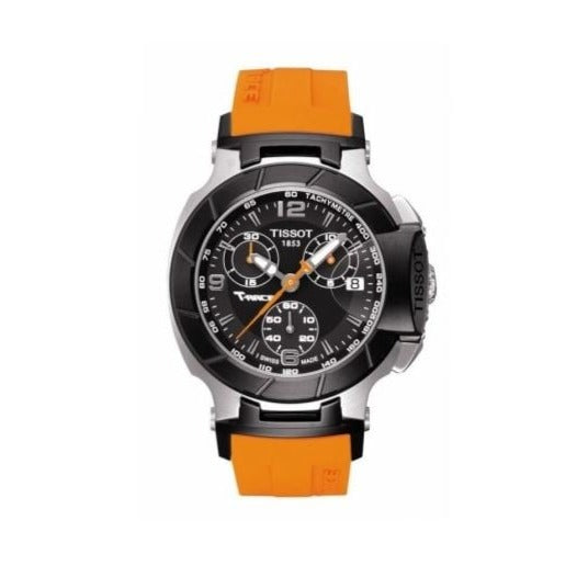 Tissot T Race Chronograph Black Dial Orange Rubber Strap Watch for Women - T048.217.27.057.00 Buy Now By Tissot