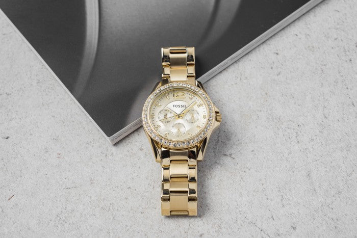 Fossil Riley Gold Dial Gold Steel Strap Watch for Women - ES3203 Buy Now By Fossil