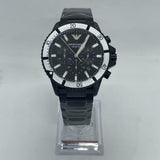 Emporio Armani Diver Chronograph Black Dial Black Steel Strap Watch For Men - AR80050 Buy Now By Emporio Armani