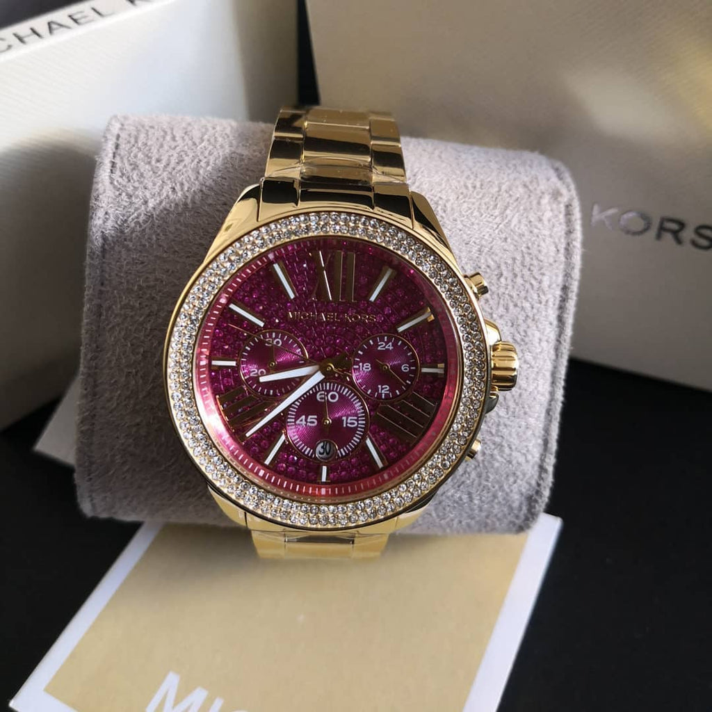Michael Kors Wren Purple Dial Gold Steel Strap Watch for Women - MK6290 Buy Now By Michael Kors