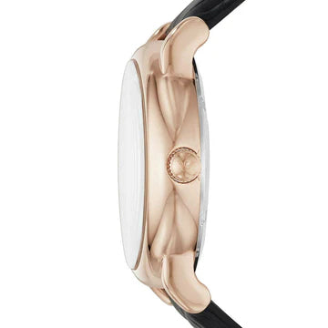 Emporio Armani Luigi Skeleton Silver Dial Black Leather Strap Watch For Men - AR60007 Buy Now By Emporio Armani