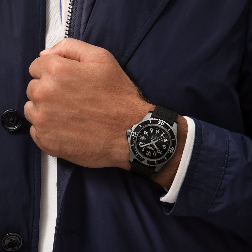 Breitling Superocean Automatic 46mm Black Dial Black Rubber Strap Watch for Men - M17368B71B1S1 Buy Now By Breitling