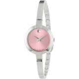 Movado Bela Museum Pink Dial Silver Steel Strap Watch For Women - 0606596 Buy Now By Movado