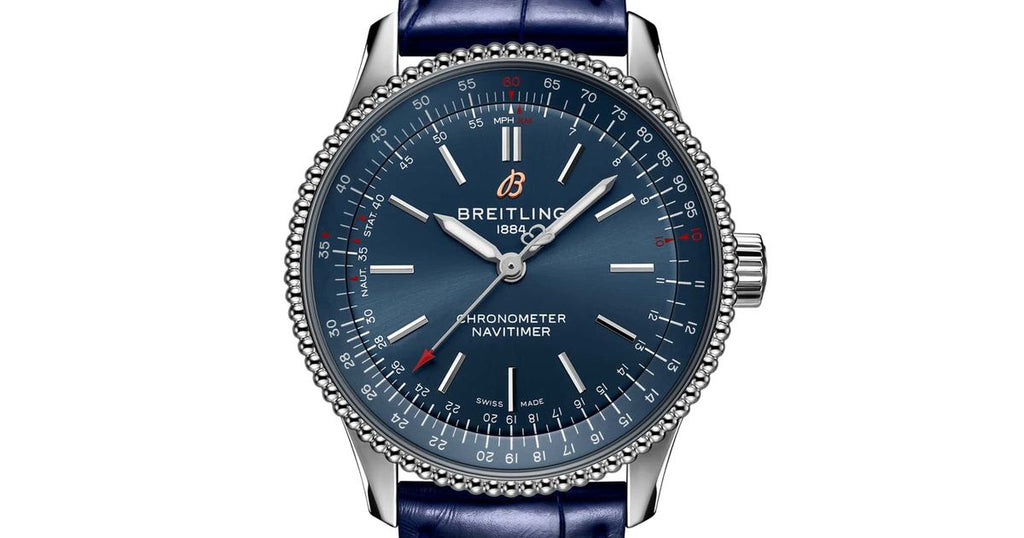 Breitling Navitimer Automatic 35 Blue Dial Blue Leather Strap Watch for Men - A17395161C1P1 Buy Now By Breitling