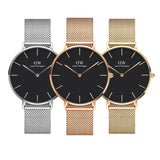 Daniel Wellington Petite Melrose Black Dial Rose Gold Mesh Strap Watch For Women - DW00100303 Buy Now By Daniel Wellington