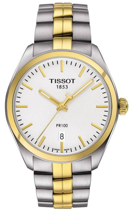 Tissot T Classic PR 100 Sport Chic White Dial Two Tone Steel Strap Watch For Women - T101.210.22.031.00 Buy Now By Tissot