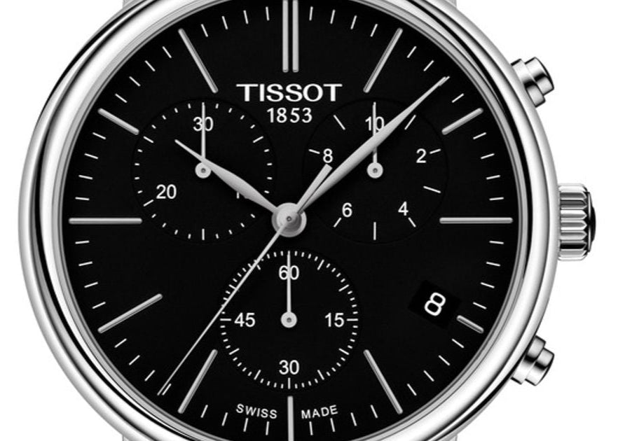 Tissot Carson Premium Chronograph Black Dial Black Leather Strap Watch For Men - T122.417.16.051.00 Buy Now By Tissot