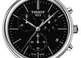 Tissot Carson Premium Chronograph Black Dial Black Leather Strap Watch For Men - T122.417.16.051.00 Buy Now By Tissot