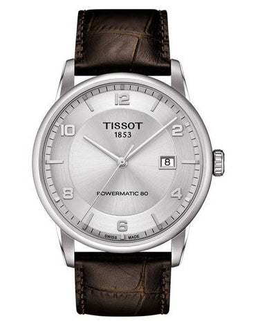 Tissot Luxury Powermatic 80 Silver Dial Brown Leather Strap Watch For Men - T086.407.16.031.00 Buy Now By Tissot