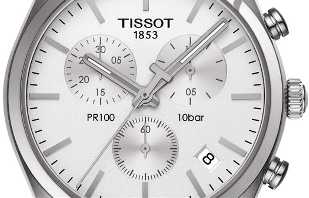 Tissot T Classic PR 100 Chronograph Silver Dial Silver Steel Strap Watch For Men - T101.417.11.031.00 Buy Now By Tissot