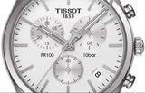 Tissot T Classic PR 100 Chronograph Silver Dial Silver Steel Strap Watch For Men - T101.417.11.031.00 Buy Now By Tissot