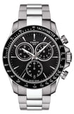 Tissot V8 Quartz Chronograph Black Dial Silver Steel Strap Watch For Men - T106.417.11.051.00 Buy Now By Tissot
