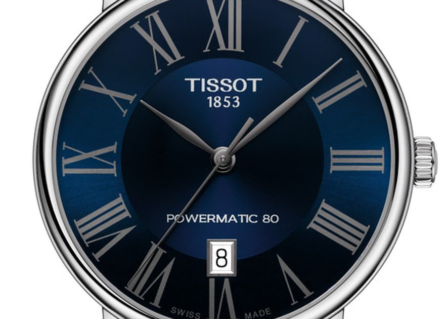 Tissot Carson Premium Powermatic 80 Blue Dial Blue Leather Strap Watch For Men - T122.407.16.043.00 Buy Now By Tissot