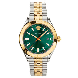 Versace Hellenium Green Dial Two Tone Steel Strap Watch for Men - VEVK00620 Buy Now By Versace