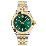 Versace Hellenium Green Dial Two Tone Steel Strap Watch for Men - VEVK00620 Buy Now By Versace