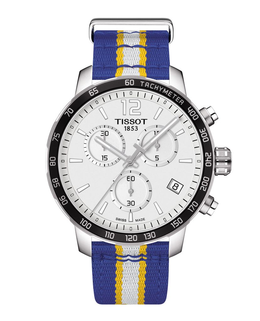 Tissot Quickster Chronograph NBA Golden State Warriors White Dial Two Tone NATO Strap Watch for Men - T095.417.17.037.15 Buy Now By Tissot