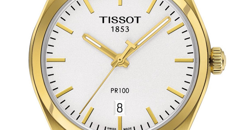 Tissot T Classic PR 100 Quartz White Dial Gold Steel Strap Watch for Men - T101.410.33.031.00 Buy Now By Tissot