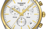 Tissot T Sport PR 100 Chronograph White Dial Two Tone Steel Strap Watch For Men - T101.417.22.031.00 Buy Now By Tissot