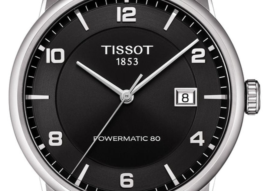 Tissot Luxury Powermatic 80 Black Dial Black Leather Strap Watch For Men - T086.407.16.057.00 Buy Now By Tissot