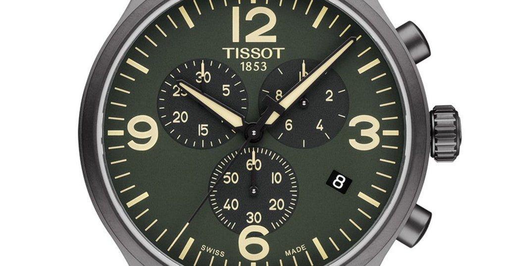 Tissot T Sport Chrono XL Green Dial Brown Leather Strap Watch For Men - T116.617.36.097.00 Buy Now By Tissot