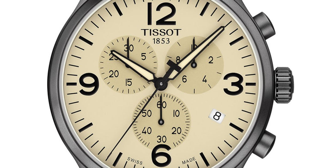 Tissot T Sport Chrono XL Beige Dial Green Nylon Strap Watch for Men - T116.617.37.267.00 Buy Now By Tissot
