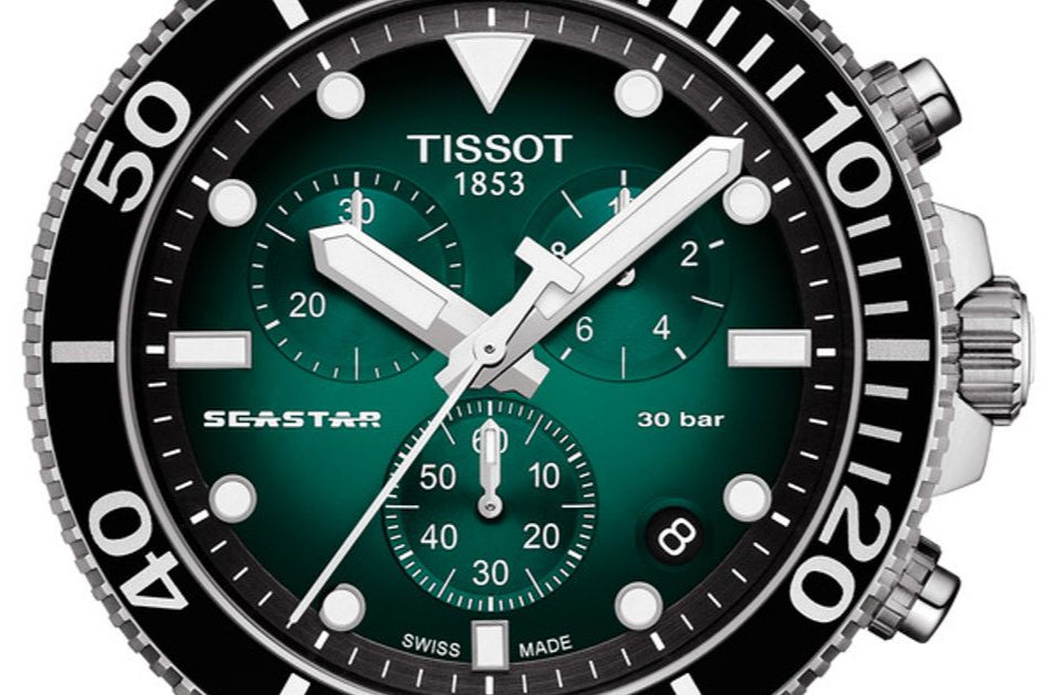 Tissot Seastar 1000 Chronograph Green Dial Silver Mesh Bracelet Watch For Men - T120.417.11.091.00 Buy Now By Tissot