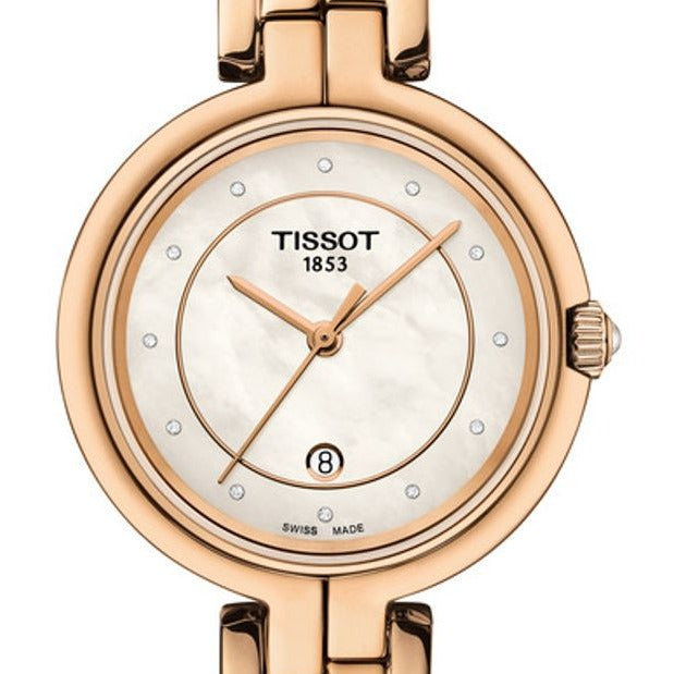 Tissot T Lady Flamingo Mother of Pearl Dial Rose Gold Steel Strap Watch For Women - T094.210.33.116.02 Buy Now By Tissot