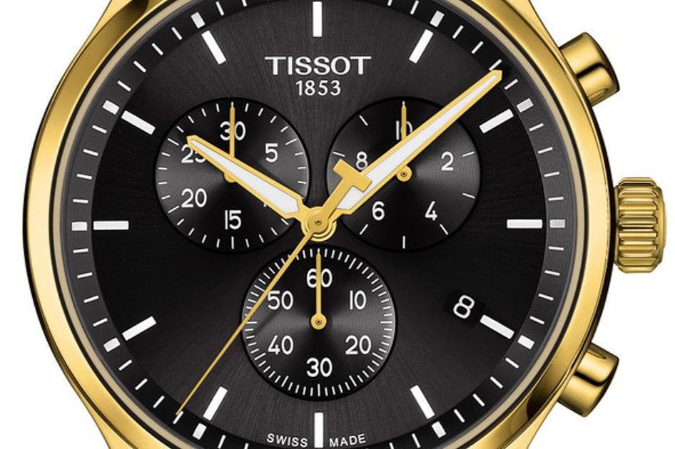 Tissot Chrono XL Classic Black Dial Gold Steel Strap Watch for Men - T116.617.33.051.00 Buy Now By Tissot