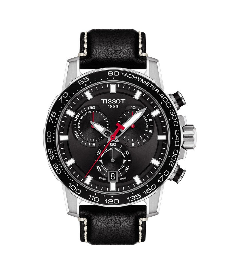 Tissot Supersport Chrono Black Dial Black Leather Strap Watch for Men - T125.617.16.051.00 Buy Now By Tissot
