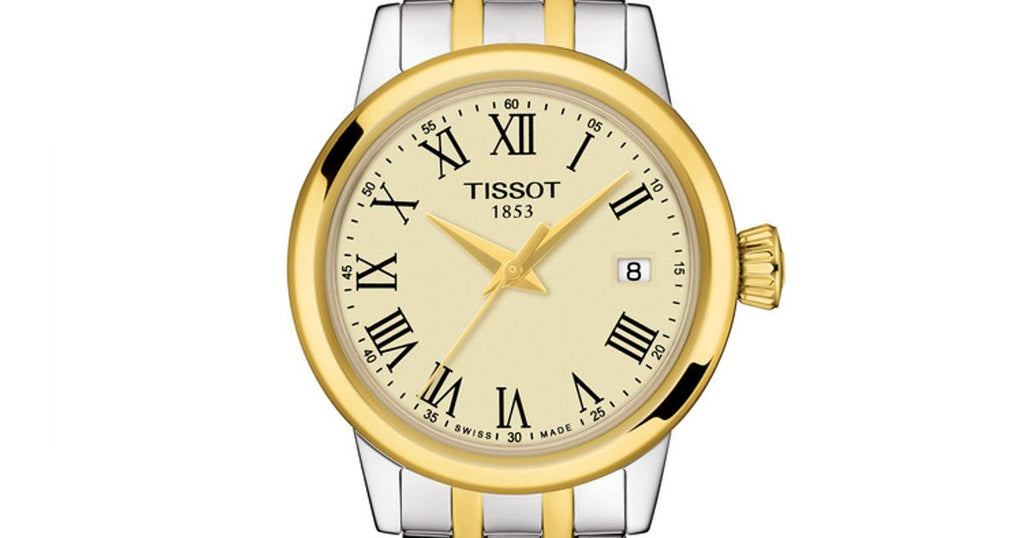 Tissot Classic Dream Lady Gold Dial Two Tone Steel Strap Watch For Women - T129.210.22.263.00 Buy Now By Tissot