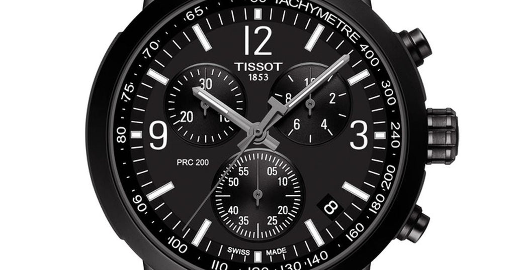 Tissot PRC 200 Chronograph Black Dial Black Steel Strap Watch For Men - T114.417.33.057.00 Buy Now By Tissot
