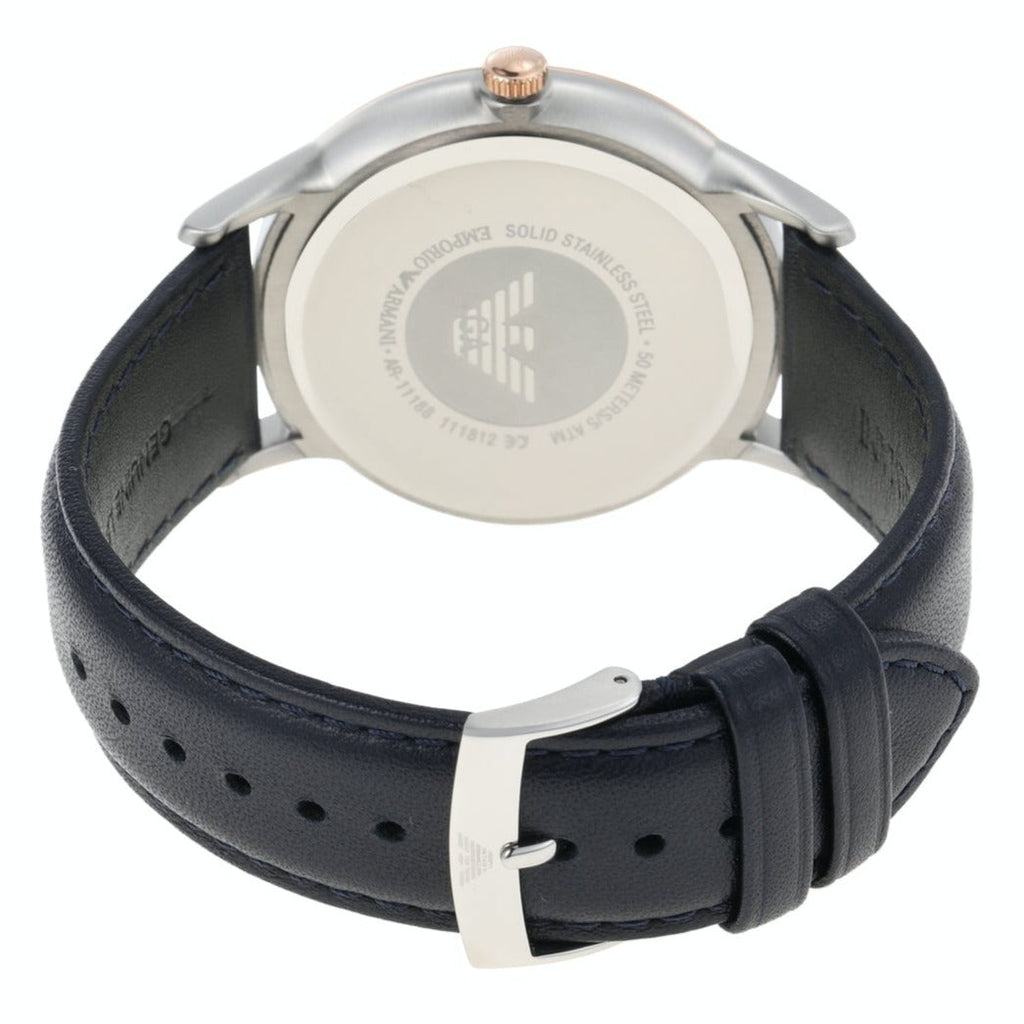 Emporio Armani Renato Analog Blue Dial Blue Leather Strap Watch For Men - AR11188 Buy Now By Emporio Armani