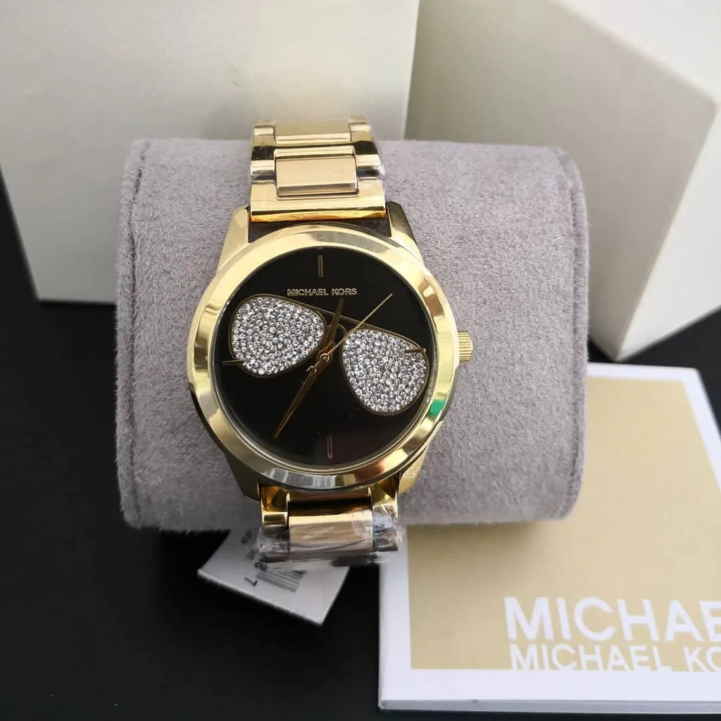 Michael Kors Hartman Analog Quartz Black Dial Gold Steel Strap Watch For Women - MK3647 Buy Now By Michael Kors