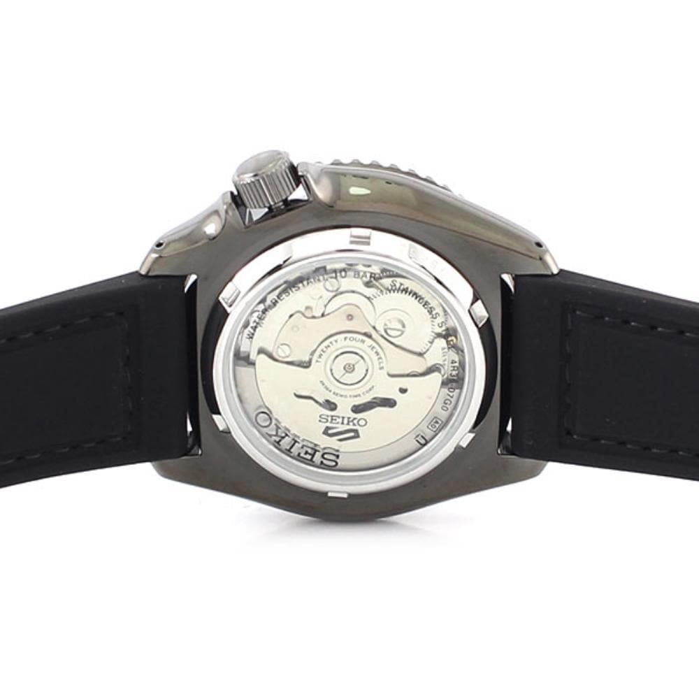 Seiko 5 Sport Automatic Black Dial Black Silicone Strap Watch For Men - SRPD65K3 Buy Now By Seiko