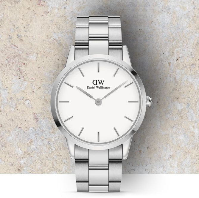 Daniel Wellington Iconic Link White Dial Silver Steel Strap Watch For Women - DW00100205 Buy Now By Daniel Wellington