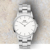 Daniel Wellington Iconic Link White Dial Silver Steel Strap Watch For Women - DW00100205 Buy Now By Daniel Wellington