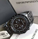 Emporio Armani Tazio Chronograph Black Dial Black Steel Strap Watch For Men - AR5989 Buy Now By Emporio Armani