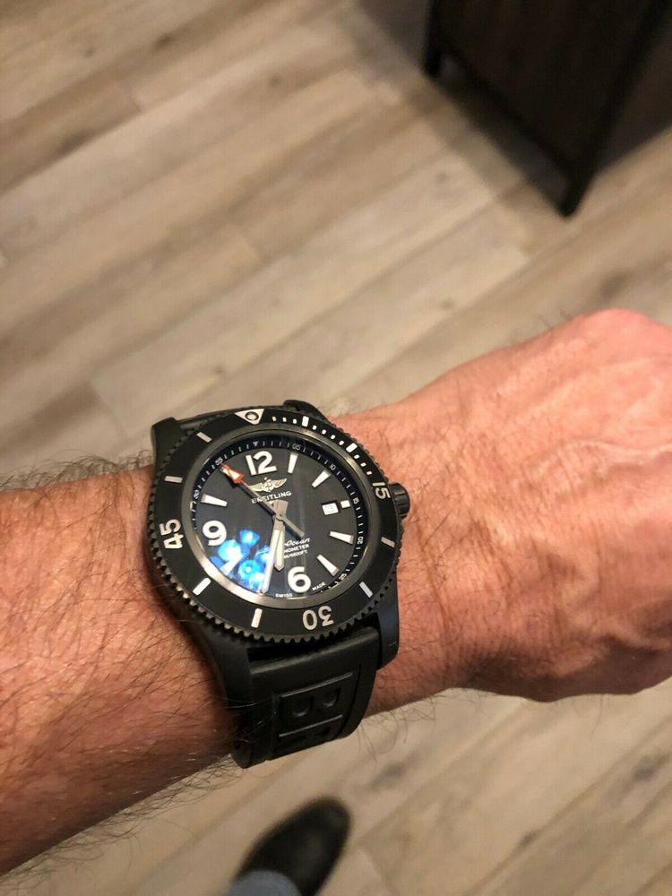 Breitling Superocean Automatic 46mm Black Dial Black Rubber Strap Watch for Men - M17368B71B1S1 Buy Now By Breitling