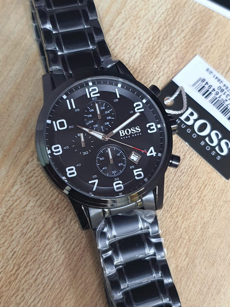 Hugo Boss Chronograph Black Dial Black Steel Strap Watch for Men - 1513180 Buy Now By Hugo Boss
