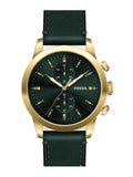 Fossil Townsman Chronograph Green Dial Green Leather Strap Watch for Men - FS5599 Buy Now By Fossil