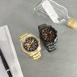 Fossil Bronson Automatic Skeleton Black Dial Gold Steel Strap Watch for Men - ME3257 Buy Now By Fossil