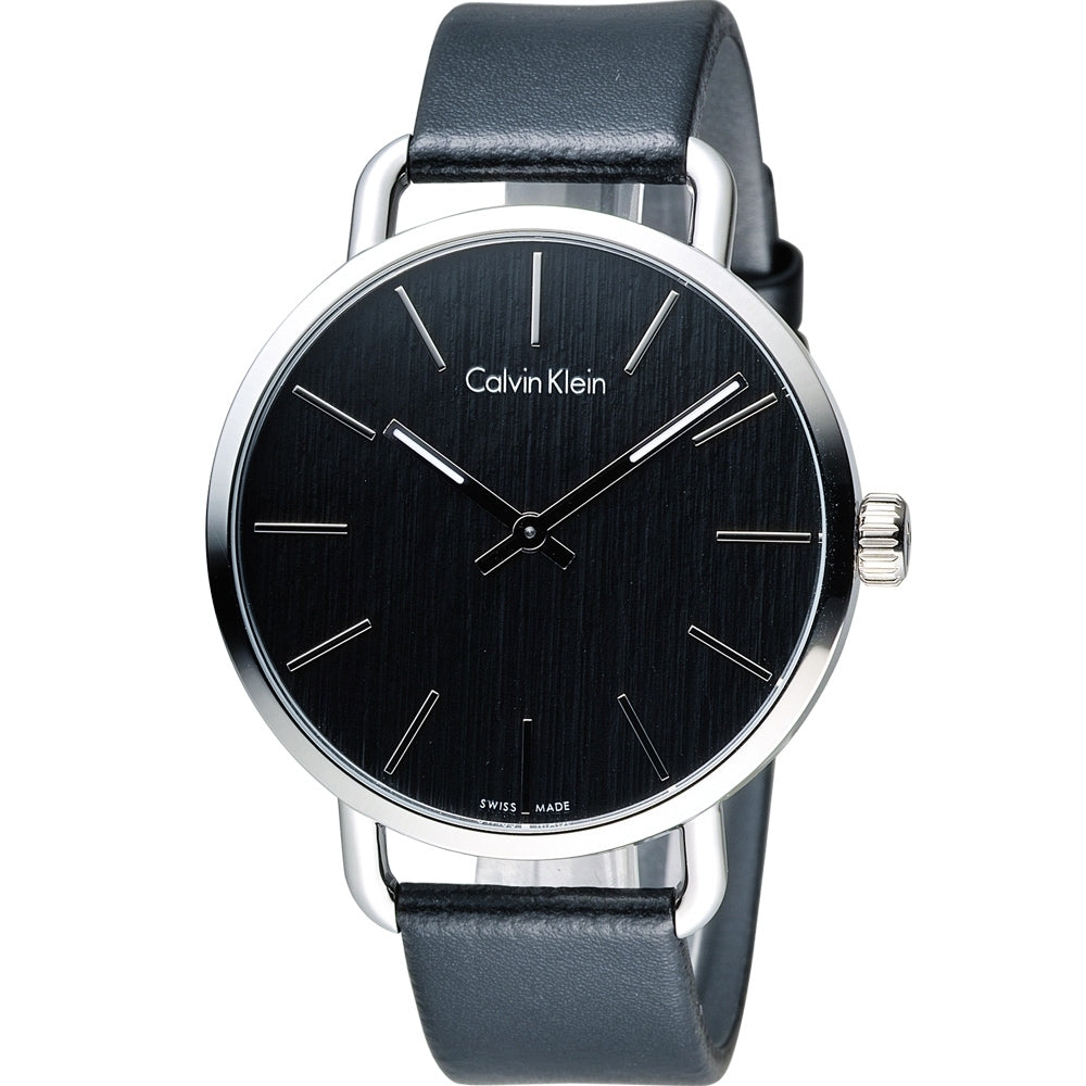 Calvin Klein Even Black Dial Black Leather Strap Watch for Women - K7B211C1 Buy Now By Calvin Klein