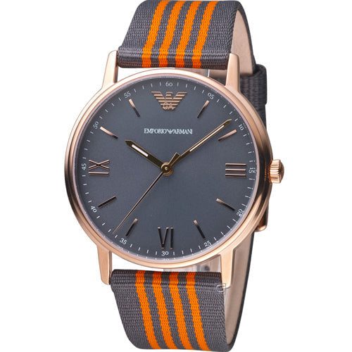 Emporio Armani Kappa Quartz Grey Dial Two Tone Nylon Strap Watch For Men - AR11014 Buy Now By Emporio Armani