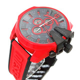 Diesel Mega Chief Chronograph Black Dial Red Rubber Strap Watch For Men - DZ4526 Buy Now By Diesel