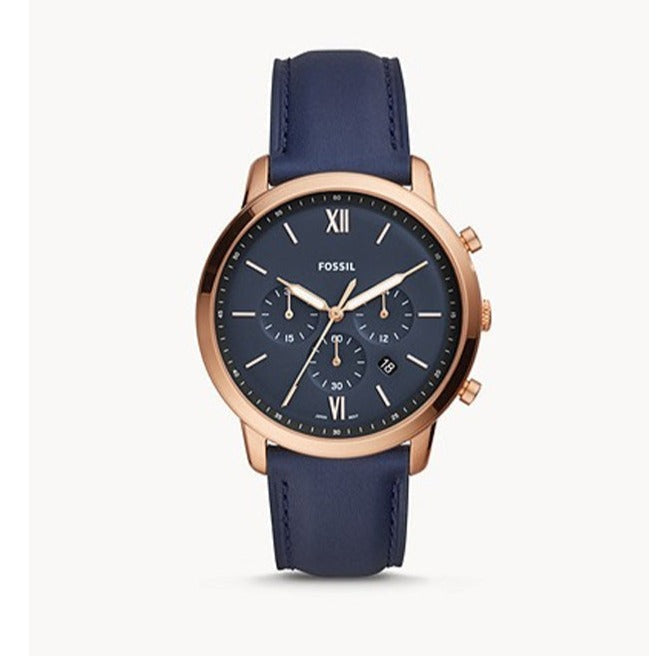 Fossil Neutra Chronograph Blue Dial Blue Leather Strap Watch for Men - FS5454 Buy Now By Fossil