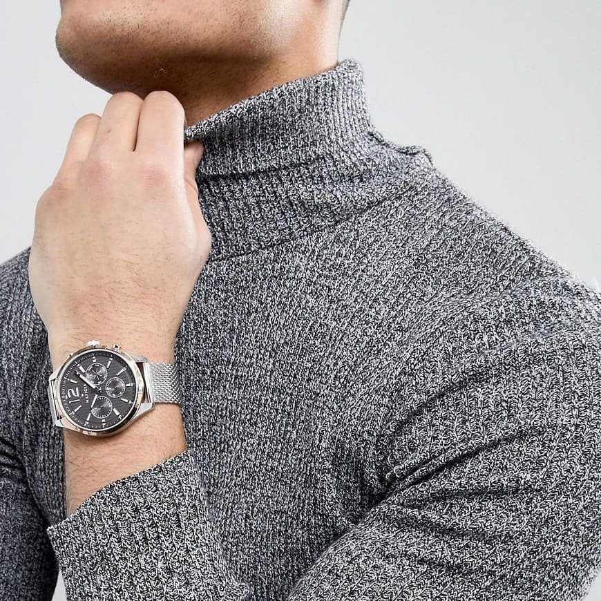 Tommy Hilfiger Gavin Chronograph Quartz Grey Dial Silver Mesh Bracelet Watch for Men - 1791466 Buy Now By Tommy Hilfiger