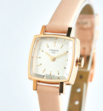 Tissot T Lady Lovely Square White Dial Pink Leather Strap Watch For Women - T058.109.36.031.00 Buy Now By Tissot