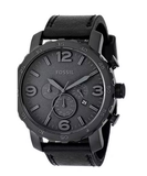 Fossil Nate Chronograph Black Dial Black Leather Strap Watch for Men - JR1354 Buy Now By Fossil
