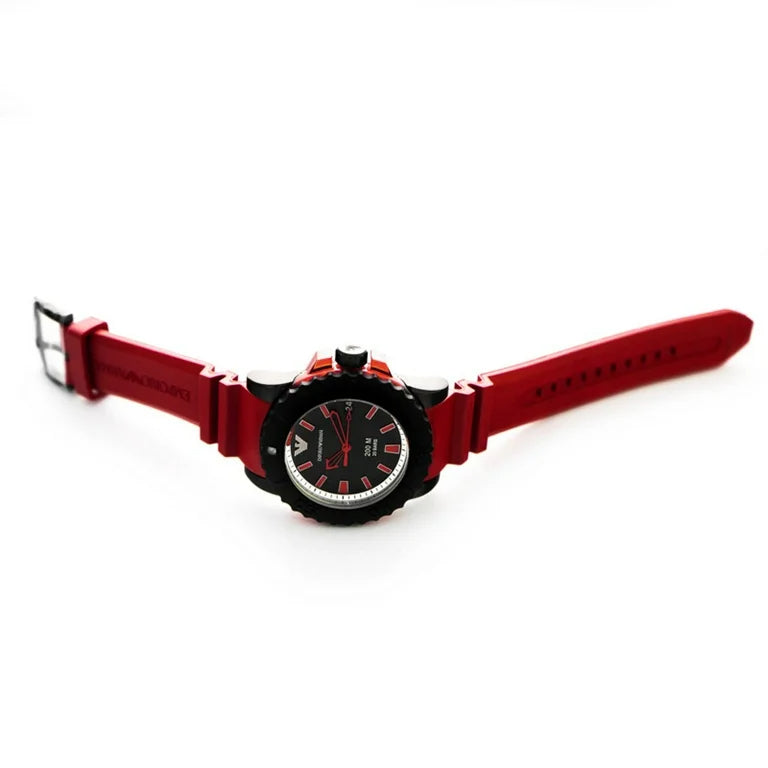 Emporio Armani Sportivo Quartz Black Dial Red Rubber Strap Watch For Men - AR6101 Buy Now By Emporio Armani